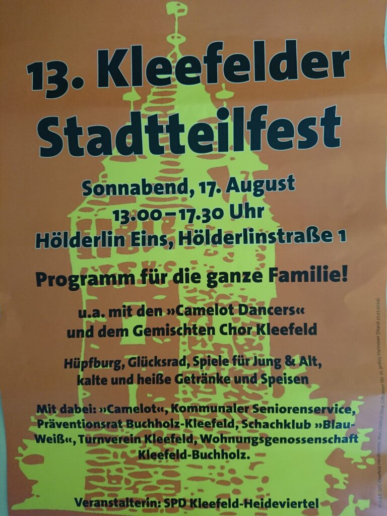 Kleefelder Stadtteilfest am 17. August – der TVK ist auch dabei!