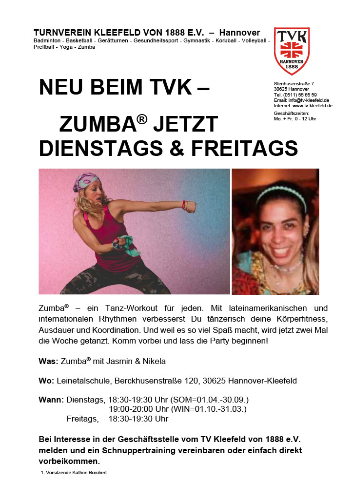 ZUMBA® jetzt dienstags und freitags